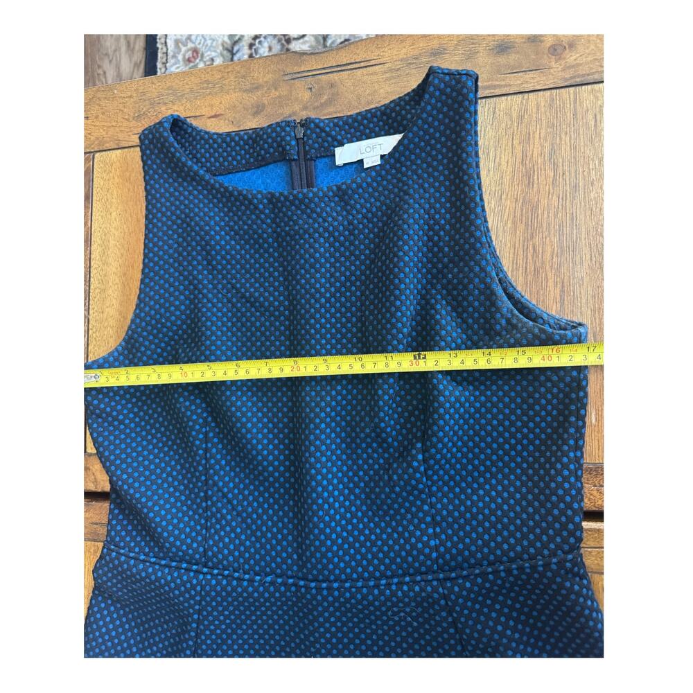 LOFT Women’s Size 10 Navy Blue Polka Dot Sleeveless A-Line Dress - Picture 5 of 10